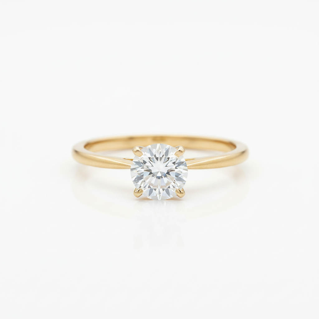 Gold Solitaire Diamond Ring