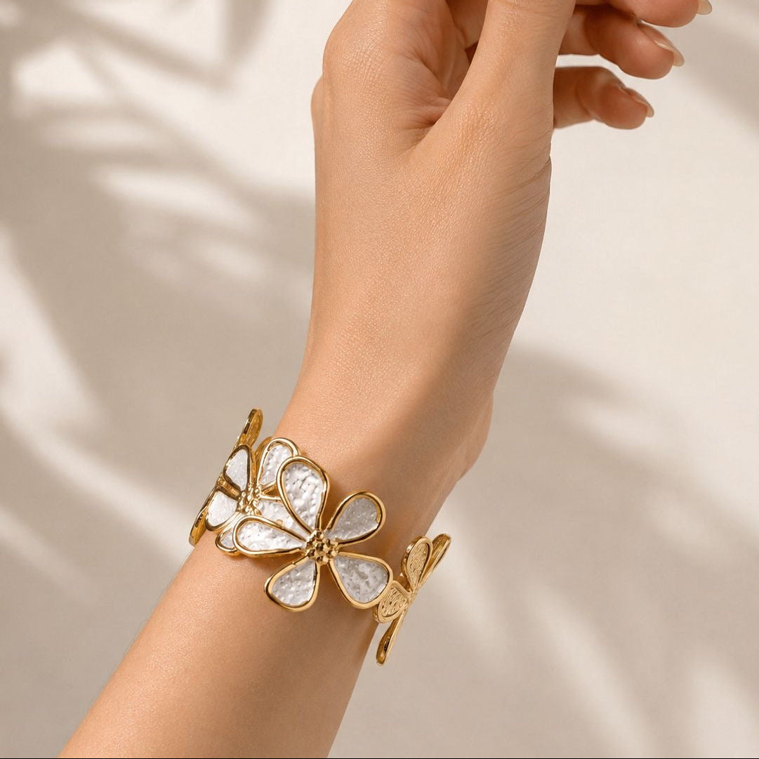 Floral Enamel Kada Bracelet
