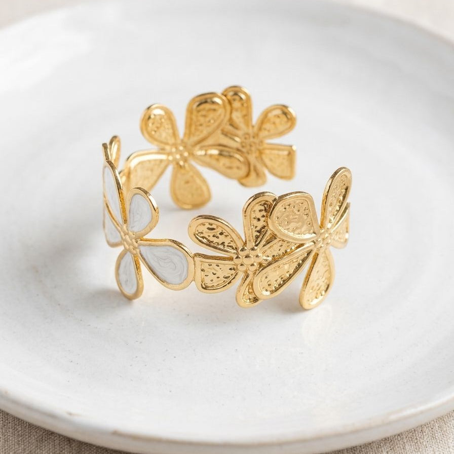 Floral Enamel Kada Bracelet