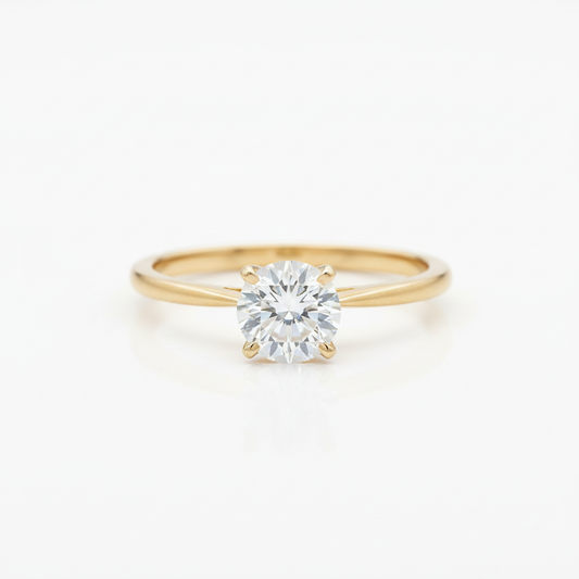 Gold Solitaire Diamond Ring